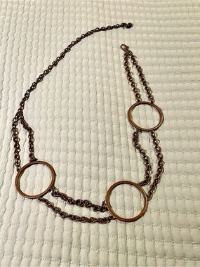 Copper-Tone Triple Circle Link Belt-